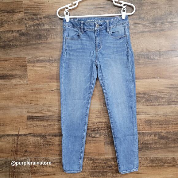 American Eagle Jeans 4S Jegging Mid Rise Next Level Stretch Medium Wash Denim - Picture 1 of 12